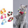 jojobasec Soft Adjustable Cat Collars with Colorful Pom-Poms and Bells, 4-Piece Set, Large, Plush view 2