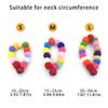 jojobasec Soft Adjustable Cat Collars with Colorful Pom-Poms and Bells, 4-Piece Set, Large, Plush view 3