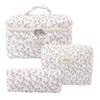 Women's Travel Makeup Bags, 3-Piece Cotton Toiletry Bag Set view 1