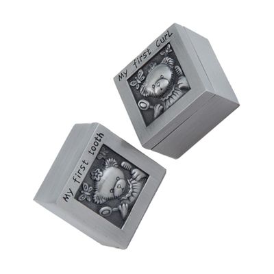 Silver-Alloy Baby Tooth Keepsake Box, 1 Pair