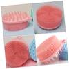 FOMIYES 3-Piece Silicone Scalp and Body Scrub Brush Set, Pink view 2