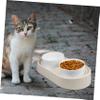 Kisangel Elevated Cat Bowl, Angled, Flat and Wide, Ceramic and PP, Easy to Clean view 4