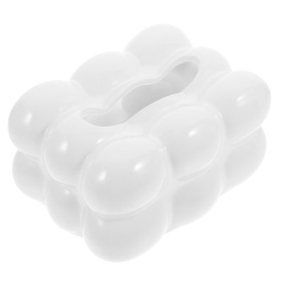 Ceramic Tissue Box, Creative Napkin Holder for Bedroom, White
