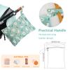 Treer 2-Pack Reusable Baby Diaper Wet Bags, 26 x 36 cm, Daisy Print view 4