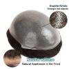 Men's 0.04 mm Thin-Skin Human Hair Toupee with PU Base view 3