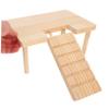 INOOMP Small Hamster Platform with Ramp and Ladder, Wood, Two Levels view 2