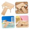 INOOMP Small Hamster Platform with Ramp and Ladder, Wood, Two Levels view 4