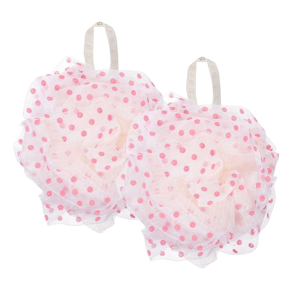 FOMIYES 6-Pack Pink Polyester Bath Pouf Sponges