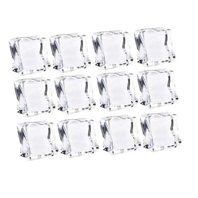 48 Clear 25 mm Acrylic Artificial Ice Cubes
