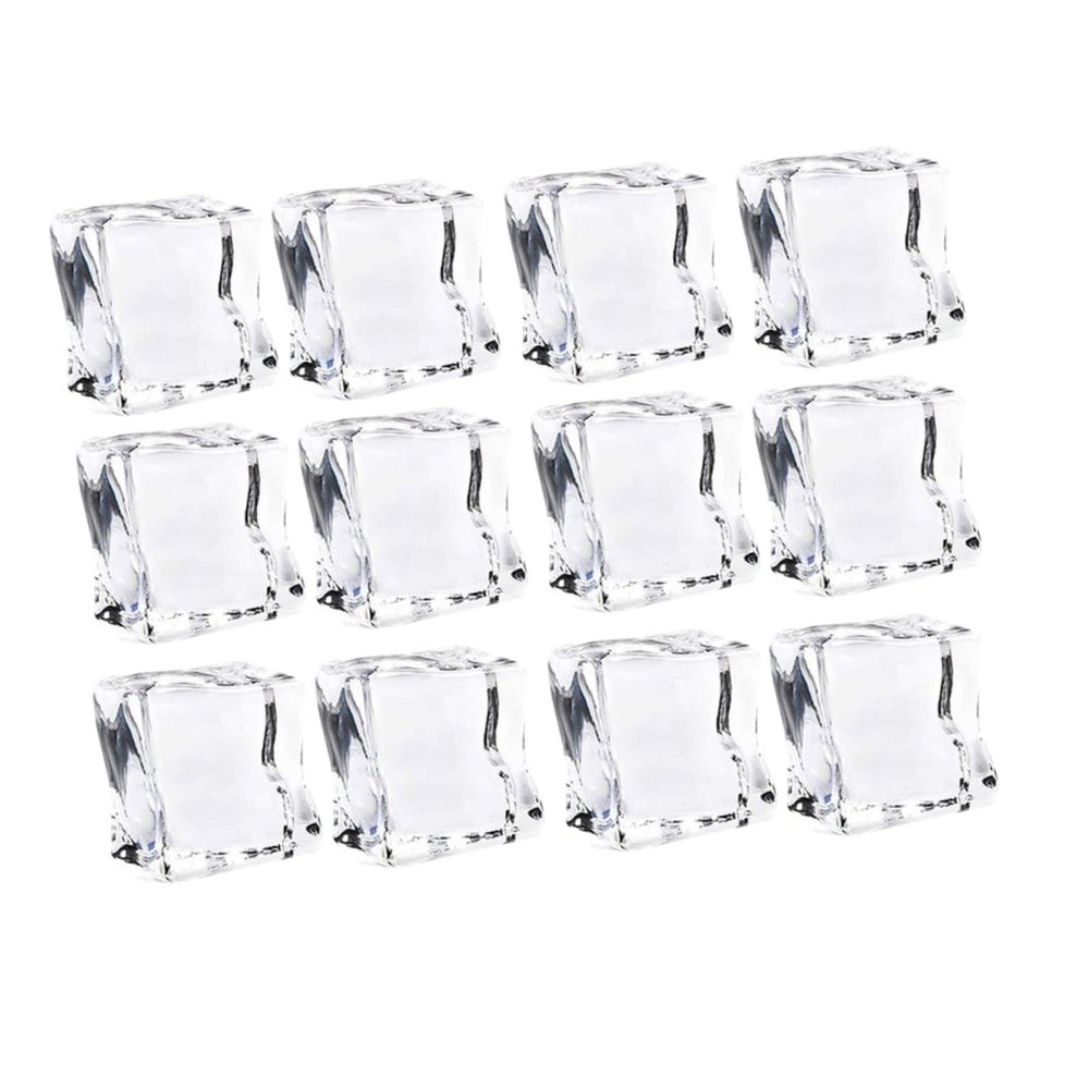 48 Clear 25 mm Acrylic Artificial Ice Cubes