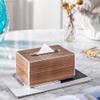 Medium Solid Walnut Wood Tissue Box Cover view 3