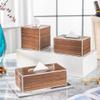 Medium Solid Walnut Wood Tissue Box Cover view 4