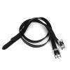 OVAQUIXI Spur Straps, Leather, 50 cm, 1 Pair, with Stainless Steel Buckle, Black view 1