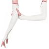 GAYLOP White and Red Sexy Long Latex Gloves with Cross Trim, Fingerless Gauntlets, Winter Mitts for Women, Translucent Black with Red, XS view 2