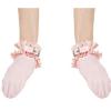 GAYLOP Baby Pink Sexy Latex Gloves with Belts and D-Rings, Ruffles, White, XXL view 3