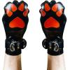 GAYLOP Black and Pink Latex Mittens with Cat and Puppy Paw Prints, Belts and D-Rings, Size S view 1
