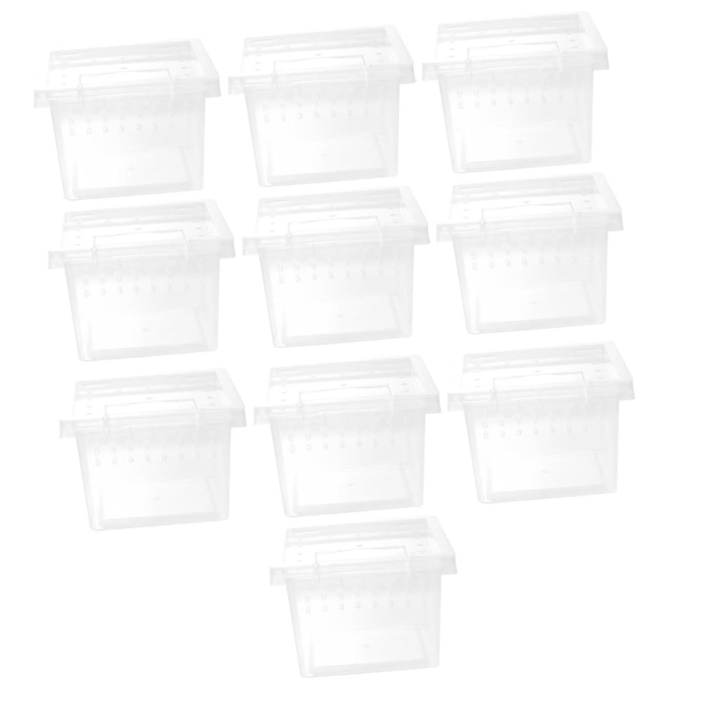 Transparent Reptile Breeding Boxes with Ventilation, 10-Pack