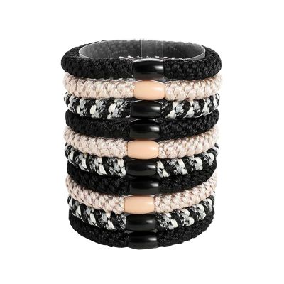 RTRTGS 10-Pack Elastic Hair Ties for Women and Girls, Cotton Bands for Thick and Curly Hair