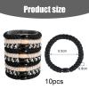 RTRTGS 10-Pack Elastic Hair Ties for Women and Girls, Cotton Bands for Thick and Curly Hair view 2