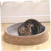 Round Pet Bed for Home, Handwoven Grass-Wicker Sleeping Nest view 3
