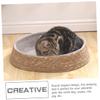 Round Pet Bed for Home, Handwoven Grass-Wicker Sleeping Nest view 4