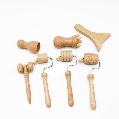 YSFHYAN Wooden Massage Tool Set, 7-Piece Body Massage Tools