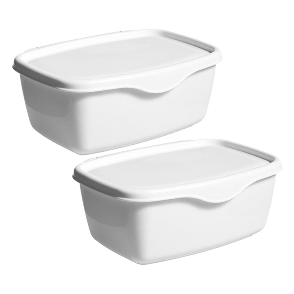 2-Pack Reusable Plastic Wet Wipe Boxes, White