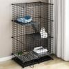 ZXFDMSWJ DIY Metal Cat Cage with Hammock and Climbing Ladder, Foldable and Portable, for Indoor and Outdoor Use view 2