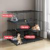 ZXFDMSWJ DIY Metal Cat Cage with Hammock and Climbing Ladder, Foldable and Portable, for Indoor and Outdoor Use view 3