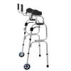 sjdoPulse Folding Walker for Adults with 2 Wheels and Removable Armrest Pads, Silver view 1