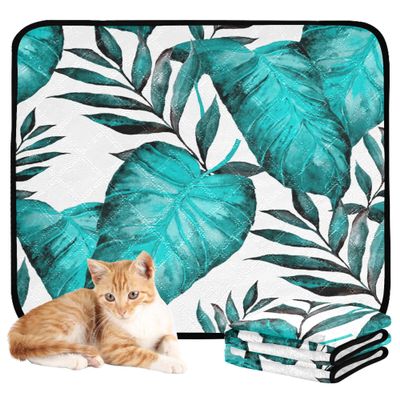 Indoor Dog Pee Pads, Non-Slip, for Indoor and Outdoor Use, 61 x 91.4 cm + 91.4 x 106.7 cm, Watercolor Leaves Vintage Texture, 2-Pack