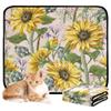 Water-Absorbent Dog Bowl Mat and Washable Pee Pads, 2-Pack, Sunflowers, Artichokes and Wildflowers view 1