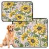 Water-Absorbent Dog Bowl Mat and Washable Pee Pads, 2-Pack, Sunflowers, Artichokes and Wildflowers view 2
