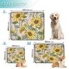 Water-Absorbent Dog Bowl Mat and Washable Pee Pads, 2-Pack, Sunflowers, Artichokes and Wildflowers view 3