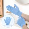 Bamboo Exfoliating Shower Gloves with Hanging Loop, 5 Colors view 2