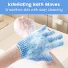 Bamboo Exfoliating Shower Gloves with Hanging Loop, 5 Colors view 3