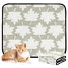 Water-Absorbing Dog Bowl Mat, Washable Pee Pads, Non-Slip Floor Mat, 20 x 24 in, Vintage Maple Leaf Geometric Pattern, 3-Pack view 1