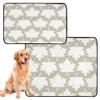 Water-Absorbing Dog Bowl Mat, Washable Pee Pads, Non-Slip Floor Mat, 20 x 24 in, Vintage Maple Leaf Geometric Pattern, 3-Pack view 2