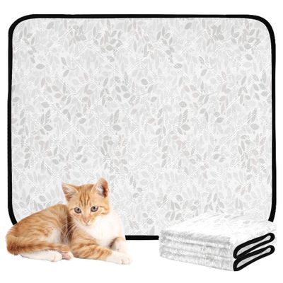 Washable Non-Slip Dog Pee Pads for Airplane Crates, 50.8 x 61 cm, Gray Leaf, 3-Pack
