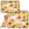 2-Pack Washable, Non-Slip Dog Mats, 24 x 36 in + 36 x 42 in, Yellow Sunflowers view 2