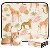 Dog Mat for Large Dogs, Washable, Non-Slip, for Sofa, 20 x 24 in, Giraffe and Leopard with Tropical Leaves, 3-Pack view 1