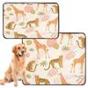 Dog Mat for Large Dogs, Washable, Non-Slip, for Sofa, 20 x 24 in, Giraffe and Leopard with Tropical Leaves, 3-Pack view 2