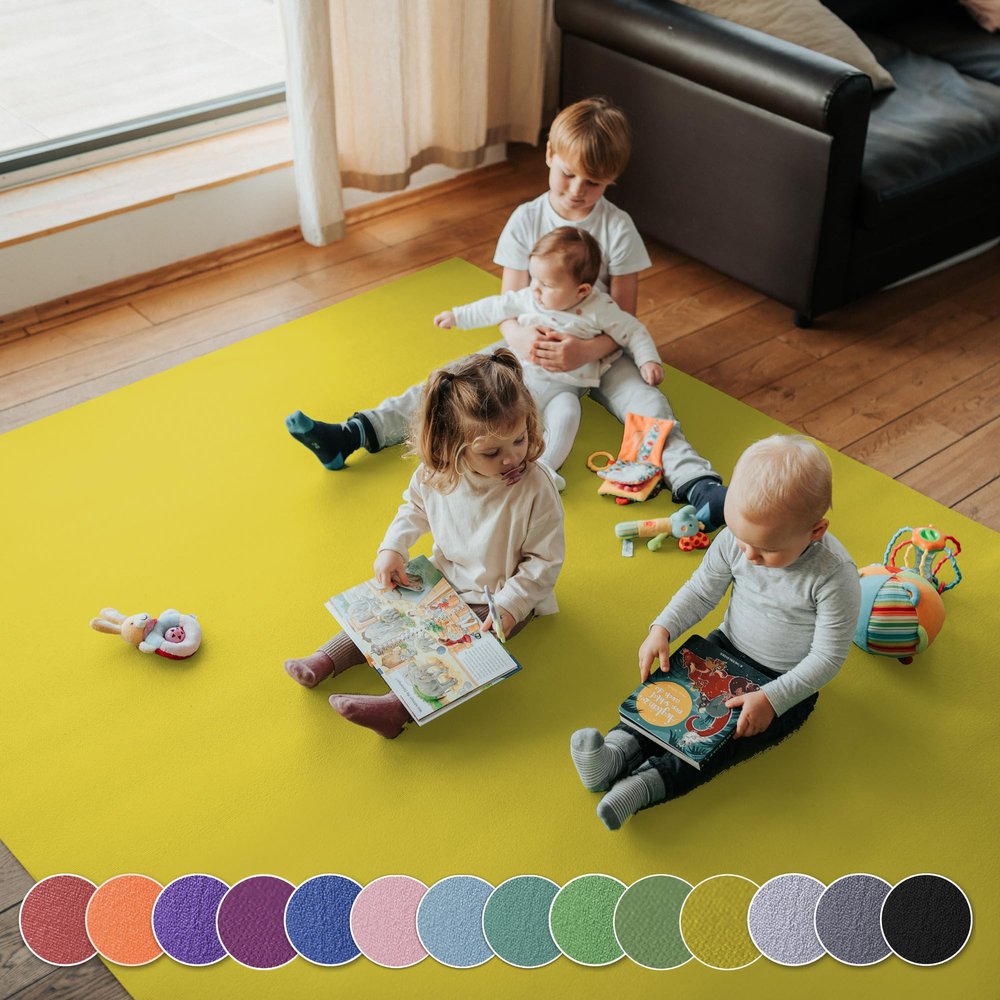 SanoSoft XXL Play Mat "Made in Germany" – Öko-Tex 100, 180 × 300 cm, Mango Yellow