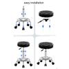 ZHOUXIAO Round Rolling Stool Ottoman Chair with Wheels, Adjustable Orange Salon Stool view 4