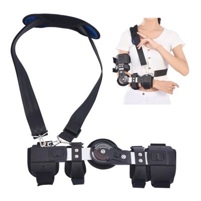 FXNFXLA Length-Adjustable Hinged Elbow Brace, ROM Elbow Immobilizer with Strap Loop, Post-Op Arm Elbow Splint
