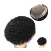 Natural-Looking Men's Afro-Wavy Hairpiece, 120% Indian Human Hair, #1B Black view 1