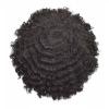 Natural-Looking Men's Afro-Wavy Hairpiece, 120% Indian Human Hair, #1B Black view 2