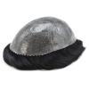 Natural-Looking Men's Human Hair Toupee, Deep Black view 3