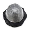 Natural-Looking Men's Human Hair Toupee, Deep Black view 4