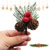 Mzshne Artificial Mini Pine Needles with Tiny Pine Cone Picks view 2